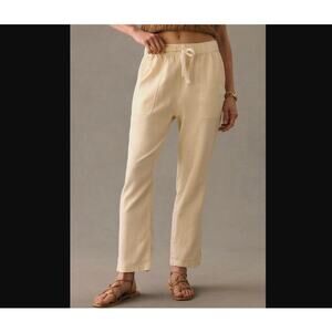 Pilcro by Anthropologie | Size M Linen Drawstring Pull-On Pants Butter Yellow